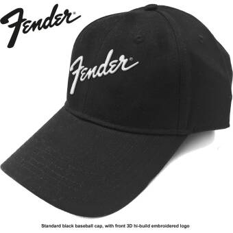 Fender unisex black cotton baseball hat