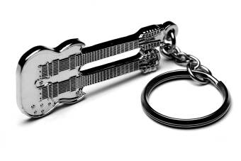 Classic Rock Guitar Keyring - Double Neck Style