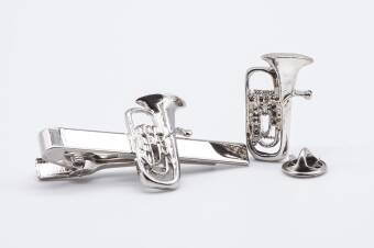 Euphonium Tie Clip with Matching Pin Badge Cover Image
