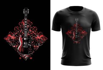 Classic Rock Guitar T Shirt - SG style