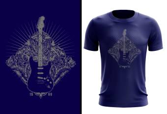 Classic Rock Guitar T Shirt - Strat style Cover Image