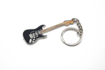 Black Strat Replica Guitar Keyring Cover Image