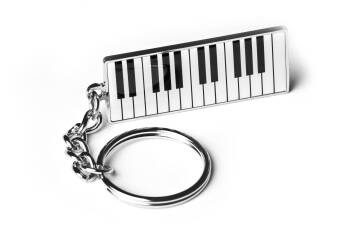 Piano Keyboard Metal Framed Keyring
